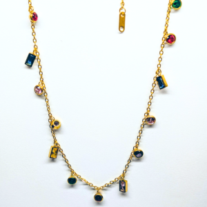 Colored Geometric Necklace
