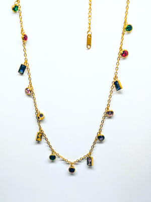Colored Geometric Necklace