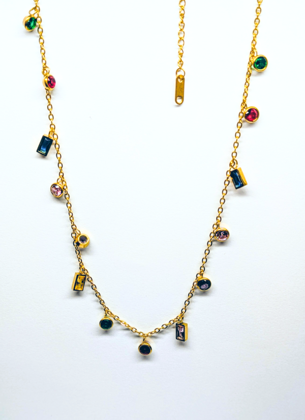 Colored Geometric Necklace